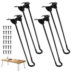 Kokkupandavad mustad metallist laujalad, 32 cm, 4 tk