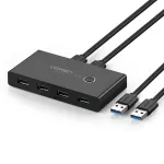 USB jaotur Ugreen SwitchBox, 4 USB 3.2 pesa, 2 arvutile, LED-indikaatoriga