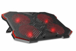 S&uuml;learvuti jahutusalus, 17,3", 4 ventilaatorit, LED, metallist, m&auml;ngimiseks