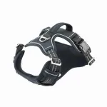Koera rihm, must, Oxfordi kangas, suurus M, kaela&uuml;mberm&otilde;&otilde;t 39&ndash;55 cm, rindkere &uuml;mberm&otilde;&otilde;t alates 40 cm