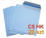 Valged C5/A5 kleepuvad &uuml;mbrikud lindiga, 80 g/m&sup2;, 20 tk