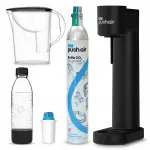S&uuml;sindaja PushAir Saturator Black 0,7 l pudel ja kann Mg+ Cl filtriga