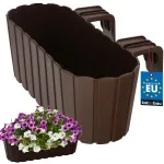 R&otilde;du lillepott 40 cm k&auml;sipuuh&otilde;ljujatega, pruun