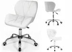 Valge nahast p&ouml;&ouml;rlev kontoritool SWIVEL