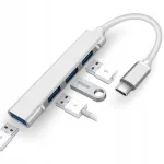 USB jagaja 4 USB 3.0 pesaga ja USB-C adapteriga
