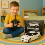Puldiga juhitav valge BMW M3 auto