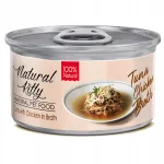 Natural Kitty m&auml;rg kassitoit tuuna ja kanaga puljongis, 80 g