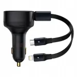 Baseus Enjoyment auto laadija USB-C ja Lightning kaablitega, 30W, 3A
