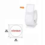 &Uuml;mmargused sildid NIIMBOT, valged punase tr&uuml;kiga, 50x50 mm, B1, B21