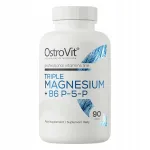 OstroVit MAGNESIUM + B6 toidulisand, 90 kapslit, karbonaat, laktaat, tsitraat