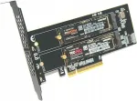 NVMe SSD-adapter kahes kettas kasutamiseks, PCIe 5.0/4.0/3.0