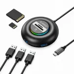USB-C jagaja Orico, 4-in-1, SD ja microSD kaardilugeja, USB-A 3.0