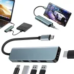 USB-C jagaja 4K HDMI, alumiiniumkorpusega ja 100W laadimisega