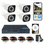 Valvekaamerate komplekt 4 kaamerat Full HD DVR 1TB kettaga ja juhtmetega