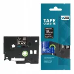 Kleeplint BROTHER TZ-345, 18 mm x 8 m, must/valge, TZe-345