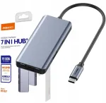 USB-C adapter 7in1 RECCI, HDMI 4K, USB 3.0, SD kaardilugeja, PD