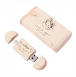 Puidust USB m&auml;lupulk MAPLE 64 GB, USB 3.0 ja 3.2 Type-C, karbi ja graveeringuga ristimisele