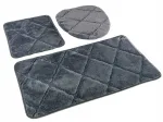 Vannitoamattide komplekt Muna Dark Grey, 3 tk, libisemiskindlad