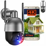V&auml;litingimuste WiFi IP-kamera p&ouml;&ouml;ratav, 8 MP, 4K Ultra HD, must