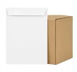 Valged b&uuml;roo C4 &uuml;mbrikud, 229&times;324 mm, 250 tk, kleepuva lindiga, tr&uuml;kitud arvedisainiga