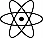 Taustata kleebis autole ATOMU, 18 x 20,4 cm
