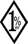 Auto kleebis &bdquo;Gang Bandit 1% ER&ldquo;, 15 x 9,5 cm, l&auml;bipaistev taust