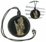 Auto l&otilde;hn puidust riputusega Deconet Black, Saint Christopher