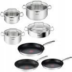 Tefal Duetto+ roostevabast terasest pottide ja pannide komplekt, 11-osaline, sobib induktsioonile