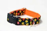 Reguleeritav koera kaelarihm RETRO FLOWERS, 2,5 cm, 29&ndash;46 cm, pandlaga