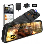 WOLFBOX M40 10" 4K videoregistraator, esikaamera 4K ja tagakaamera 1080P, GPS, WiFi, 64 GB