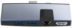 6-&uuml;hes HUB adapter koos Ethernet, USB-C kaardilugeja ja 4K HDMI s&uuml;learvutile