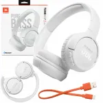 Juhtmevabad k&otilde;rva peal k&otilde;rvaklapid JBL Bluetooth-mikrofoniga valged