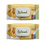 Wewi Wet Wipes Fruit Melon niisked salvr&auml;tikud, 120 tk x2