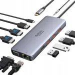 USB-C 11in1 dokk Solre S-Global, 2x HDMI 4K, RJ45, PD 87W