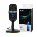 Kondensaatormikrofon arvutile USB-ga, LED RGB-valgustusega, sobib m&auml;ngudele ja stuudiole