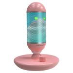 USB mikrofon RGB-valgustusega, roosa