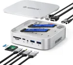 M.2 NVMe/SATA RAID korpus USB-C dokijaamiga, 10 liidest, &uuml;hilduv Mac Mini-ga