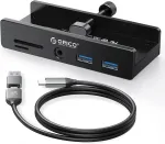 USB-C pistiku HUB 7-&uuml;hes monitoriv&auml;ljundi, SD/TF kaardilugeja ja AUX-ga