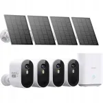 V&auml;lis IP-kaamera Aosu 2K, WiFi, 32 GB, p&auml;ikesepaneel, 4 tk