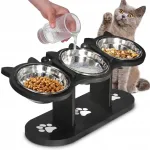 Lemmikloomade kausside komplekt alusega, 3 metallkaussi, iga&uuml;ks 300 ml