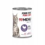 John Dog 99 Menu m&auml;rg kassitoit kalkunilihaga t&auml;iskasvanud kassidele, 400 g