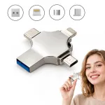 256GB 4in1 USB m&auml;lupulk, USB/Micro USB/Type-C/Lightning, OTG