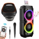 Kaasaskantav Bluetooth 5.0 k&otilde;lar Boombox, 2x1800 mAh, mikrofoniga