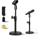 Mikrofoni statiiv 26&ndash;36 cm, 3-&uuml;hes telefonihoidik, 5/8" ja 3/8" keermed