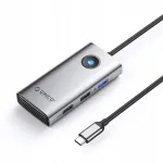 Orico PW11-5P USB-C jagaja, 5 pesa: USB-A, USB-C, PD, HDMI 4K, alumiinium