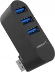 USB jaotur Sabrent, 3&times; 5Gbps, p&ouml;&ouml;rlev, alumiinium, Plug & Play