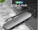 USB jagaja REAL-EL CQ-415, 4 x USB 3.0, metallist