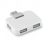 USB-jaotus, 4 pesa, Midocean, valge, ABS plastik