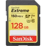 SANDISK m&auml;lukaart 128GB SD SDXC Class 10 EXTREME 150MB/s UHS-I U3 V30