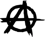 Taustata kleebis autole ANARCHY m&auml;rk, 10 x 12,1 cm